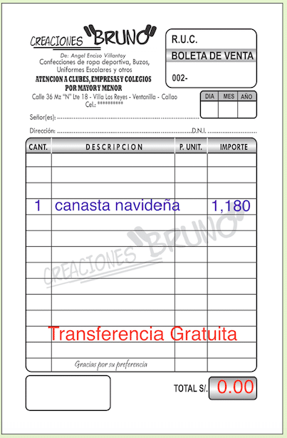 boleta Implicancias de la Canasta Navideña – Segunda Parte
