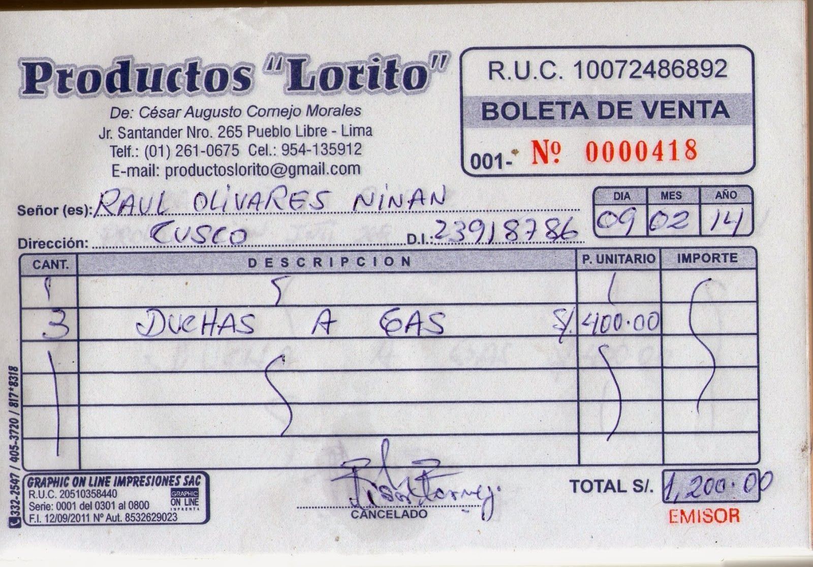boleta de venta Las boletas de Ventas – Gasto Deducible para el Impuesto a la Renta