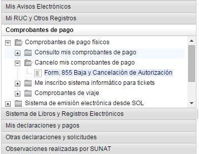 baja de comprobante