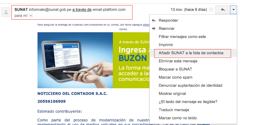 añadir email