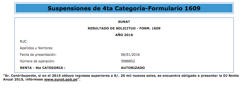 Renta De 4ta Categoria 2016 Peru | suspensi 243 n de 4ta categor 237 a 2016 caso pr 225 ctico Renta De 4ta Categoria 2016 Peru | suspensi 243 n de 4ta categor 237 a 2016 caso pr 225 ctico