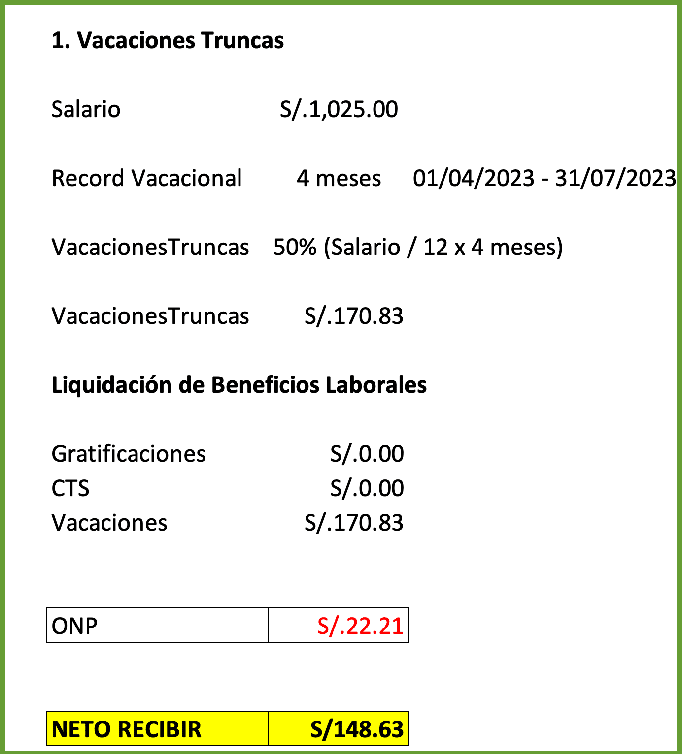 Cómo calcular una Liquidación de Beneficios Laborales?