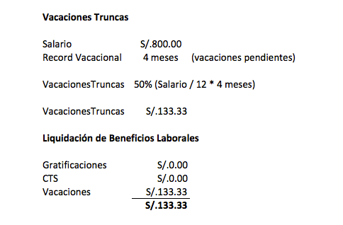 Liquidación de Beneficios Sociales a Trabajadores 