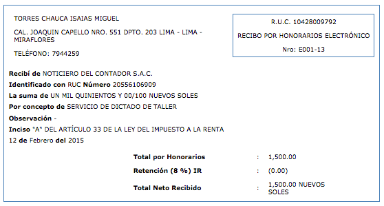 Recibo por honorarios: ¿desde qué monto me pueden retener 