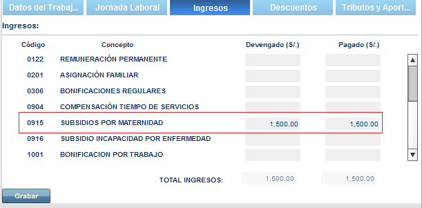 llenado del subsidio por maternidad
