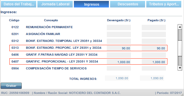 gratificacion cese