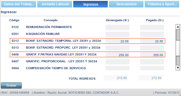 gratificacion proporcional