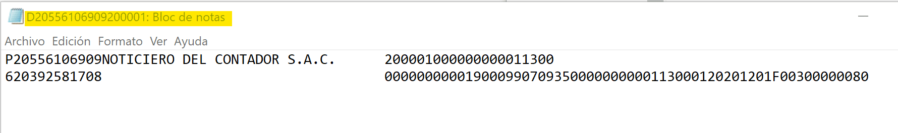 archivo txt detracciones