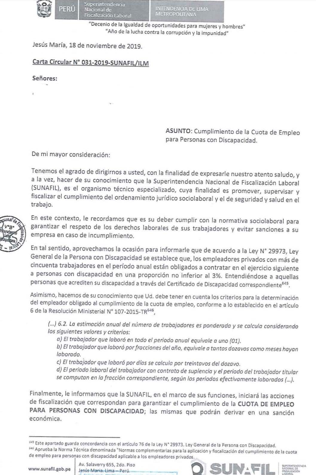 Cuota de Empleo Discapacidad