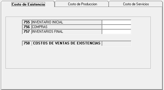 costo existencias costo existencias