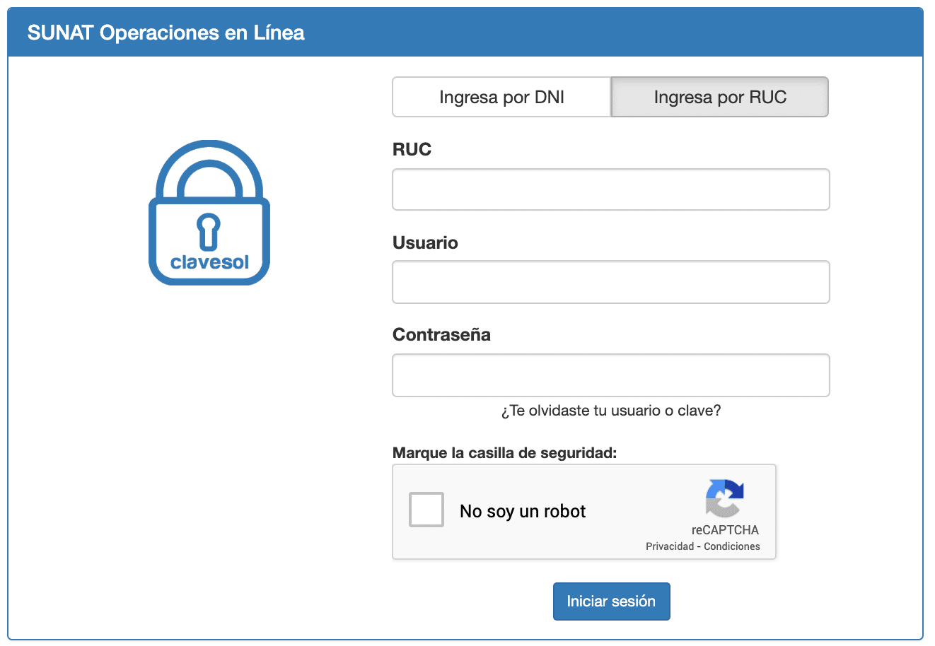 SUNAT Operaciones en Línea