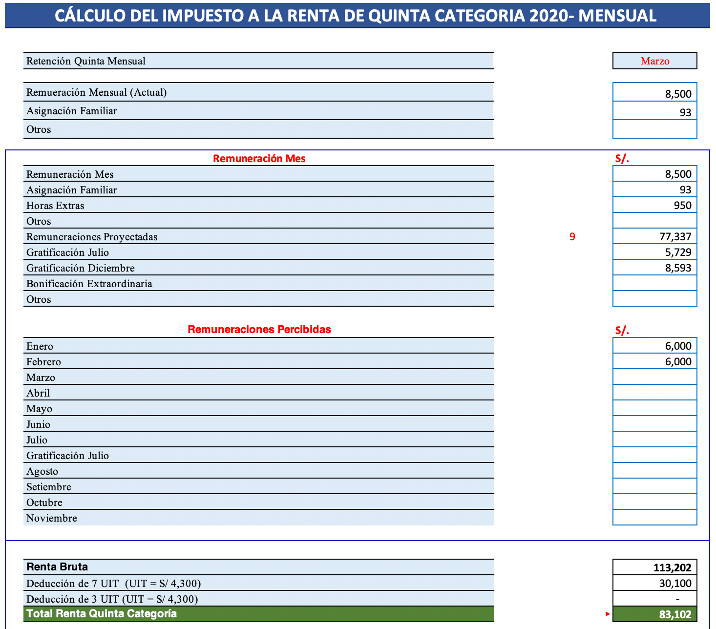 Cálculo del impuesto sobre la renta 2020 Cálculo del impuesto sobre la renta 2020