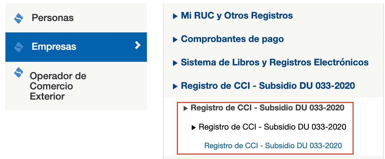 Informar el CCI para el Deposito del Subsidio