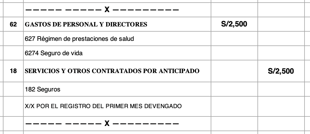 devengo del primer mes del seguro de vida ley