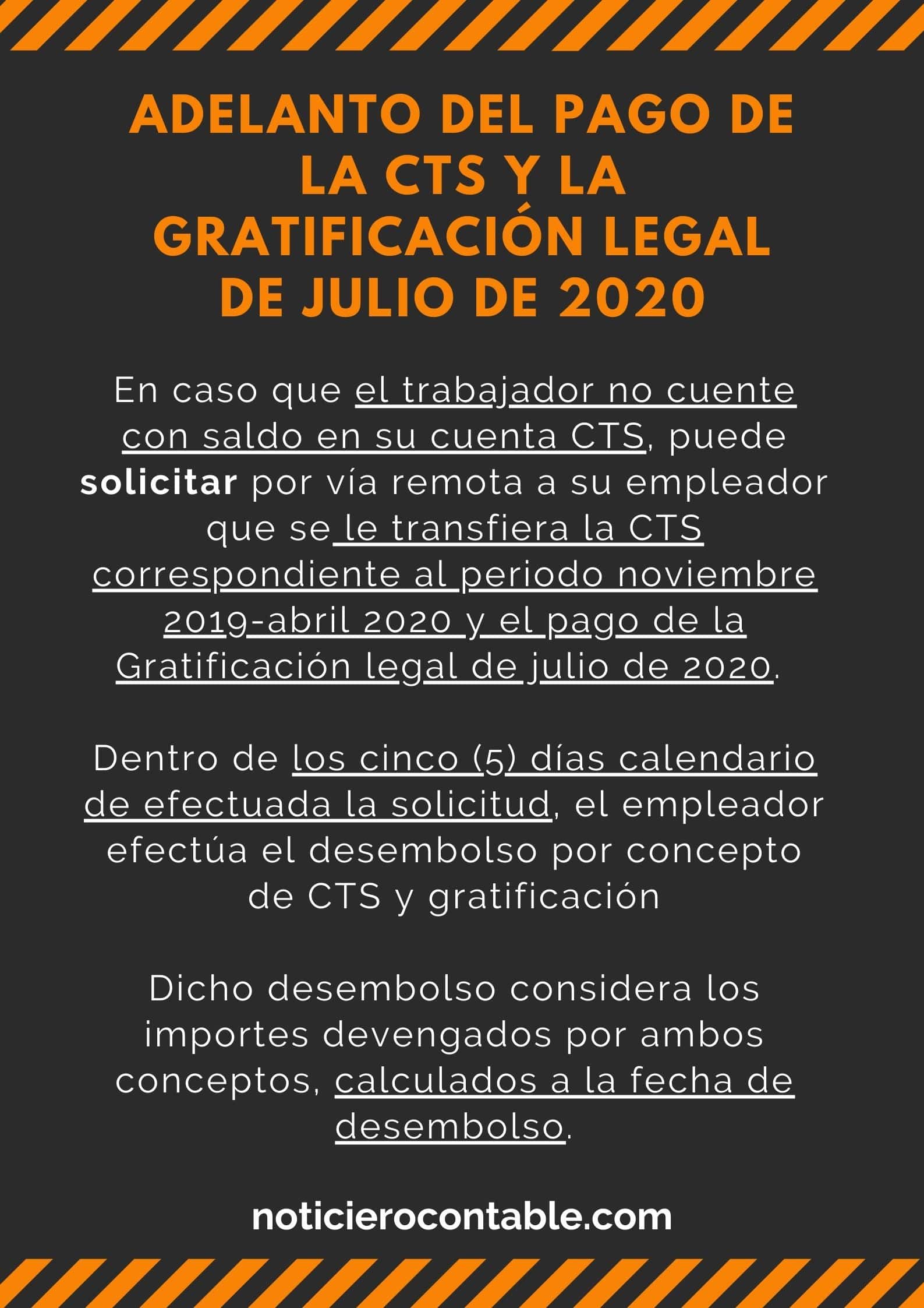 Adelanto del pago de la CTS y la Gratificacion