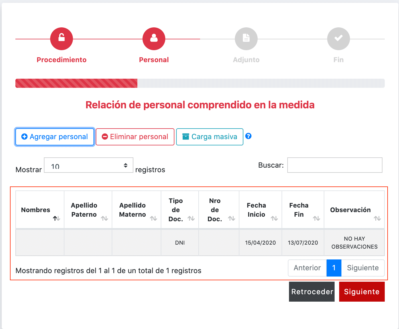Datos de los Trabajadores - Suspension Perfecta Labores