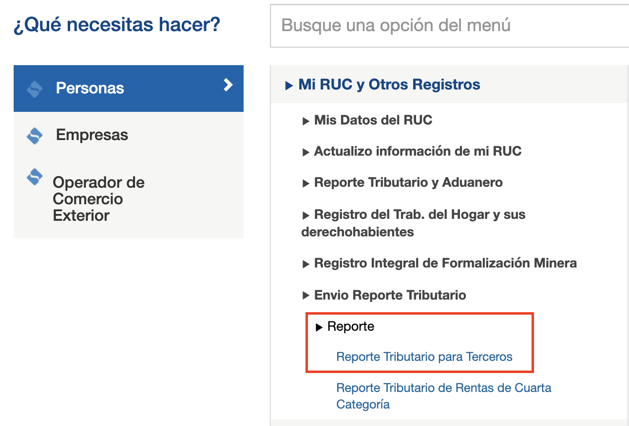 Reporte Tributario para Terceros