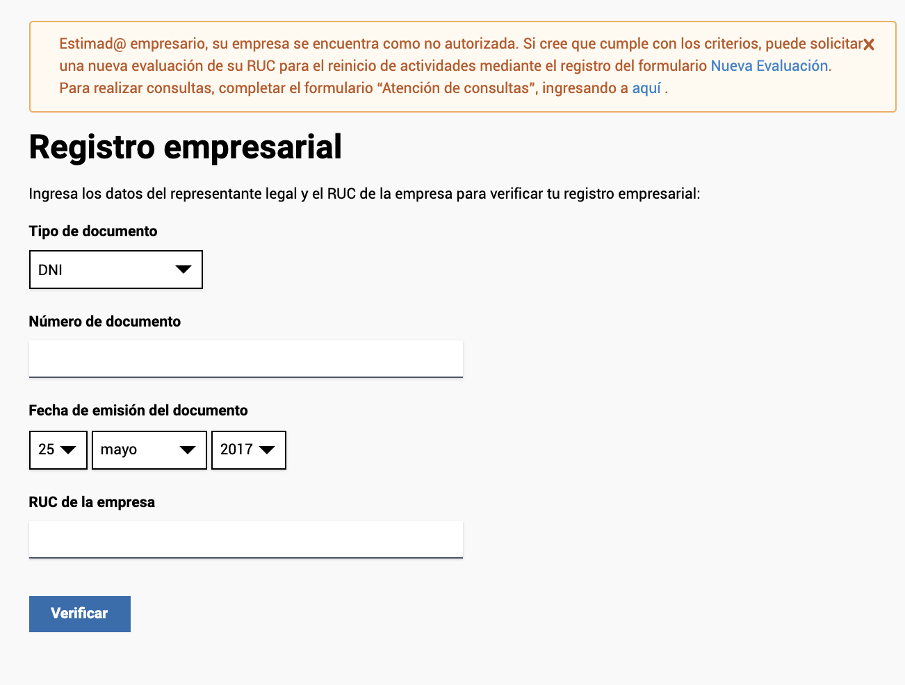 Registro No Autorizado Produce