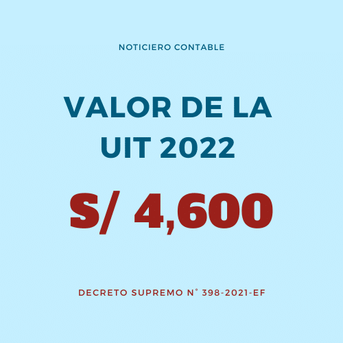 Valor UIT 2022 es 4600