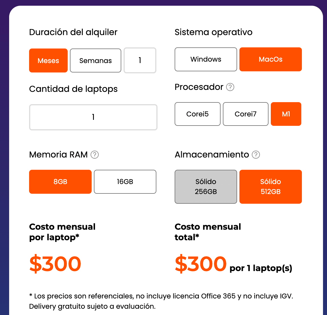 Cotizaciones Alquiler Laptop
