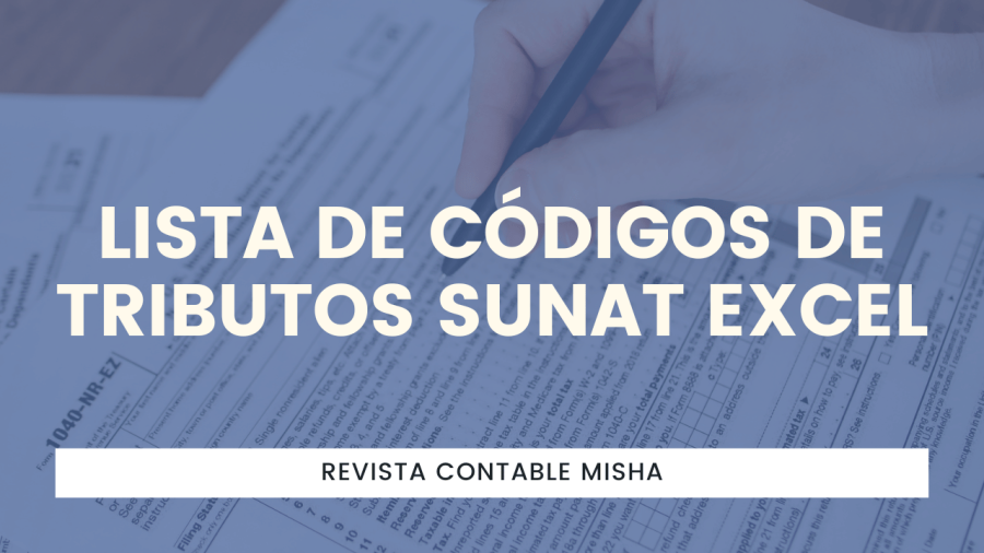 Lista de códigos de tributos SUNAT Excel